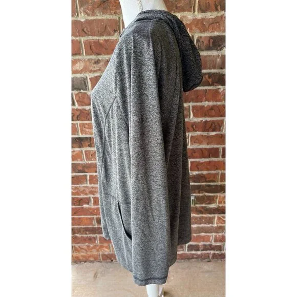 J Jill FIT Hoodie Womens XL Tall Blk/White Space Dye Out & About Full Zip Front - Picture 4 of 7